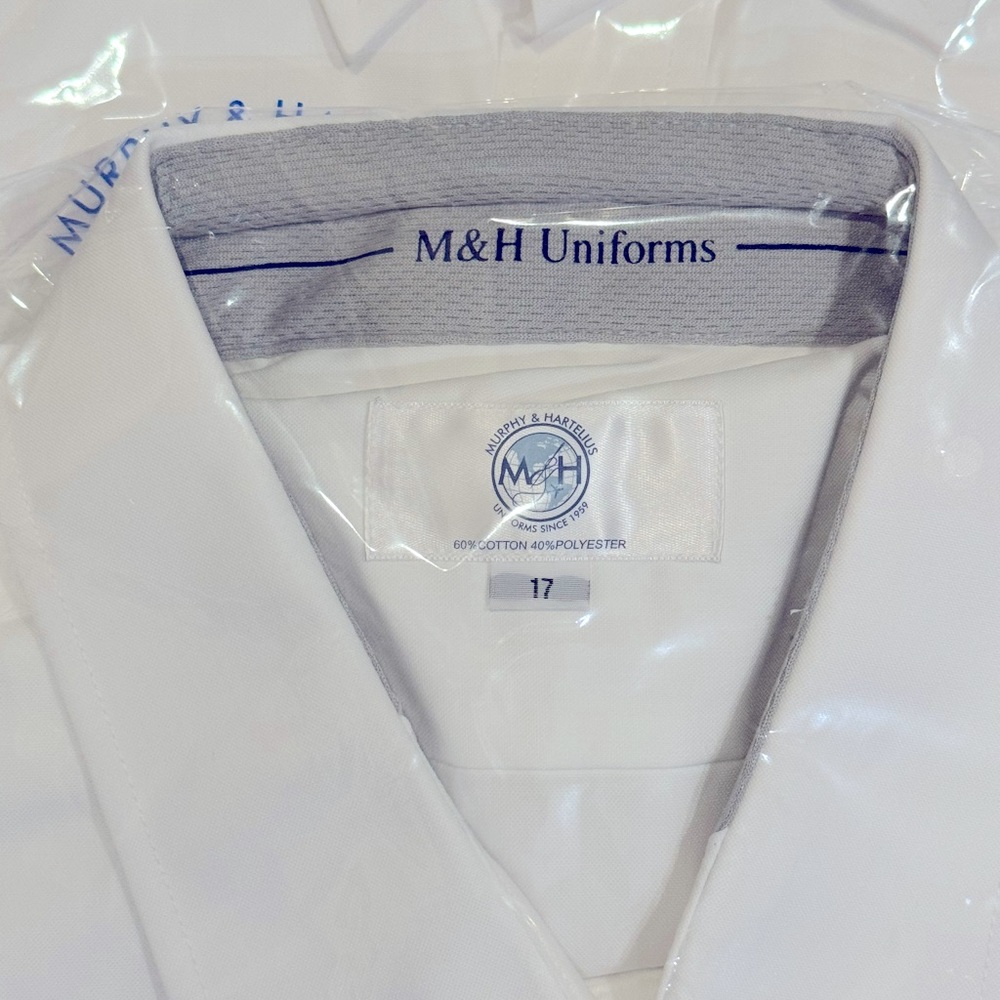 M&H Sterling Flap Pocket Short Sleeve Tapered Shirt w/Eyelet. Size 17 - Picture 12 of 12